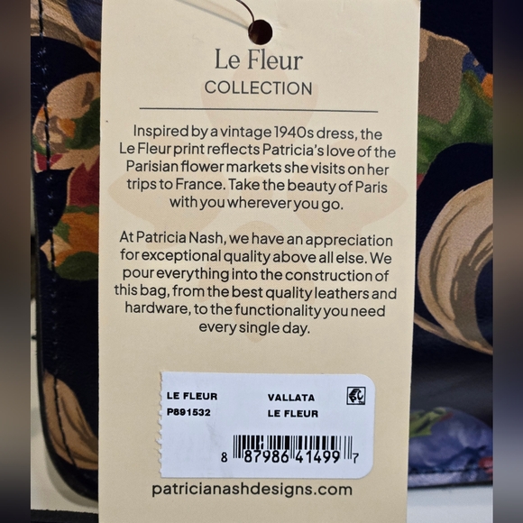 Patricia Nash Navy & Floral Crossbody Bag - Picture 9 of 9